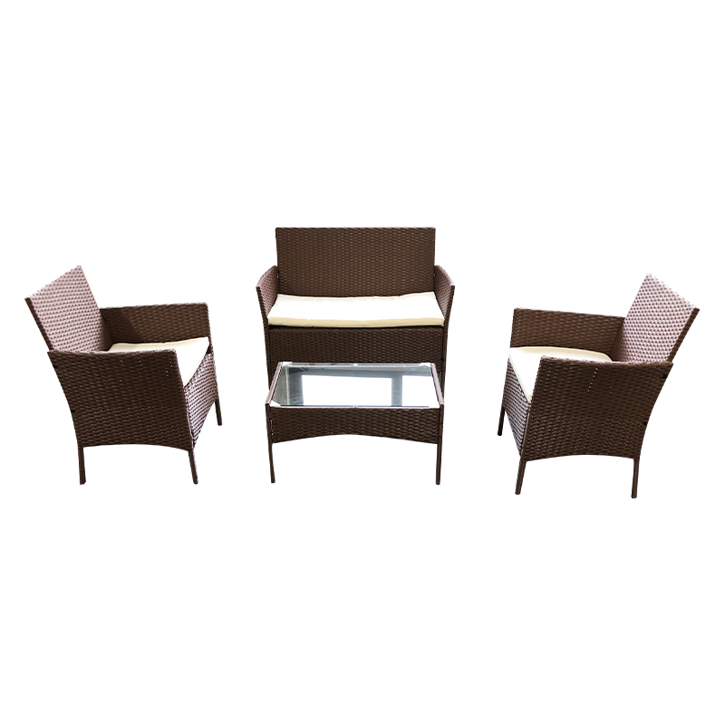 Set di 4 divani in rattan per balcone, modello classico combinato